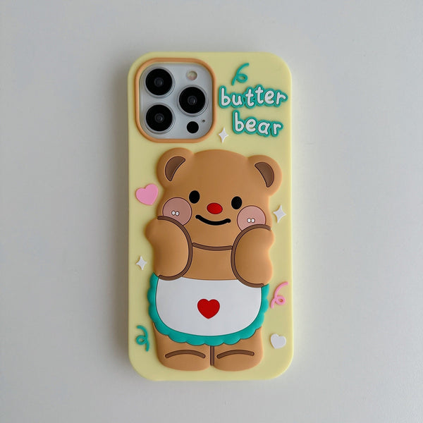 Butter Bear Phone Case - Adorable Creamy Yellow Bear Design iPhone Protection