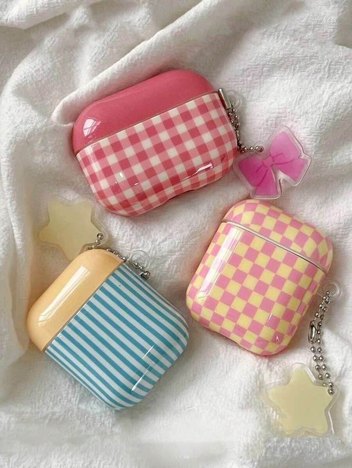 Apple Minimalist Striped Plaid Pattern Airpods Pro 2 Wireless Earphones Protective Case Compatible With Airpods 3 2 Ipod Earphone Shell Cover - Leokee case