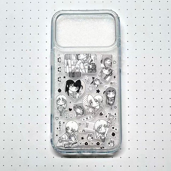 Black And White Schoolmates Handmade Sticker Phone Case (Resin Version)