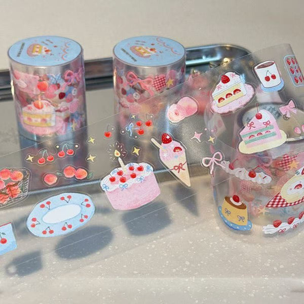 5M Cute Peach Pink Ice Cream Sticker Roll