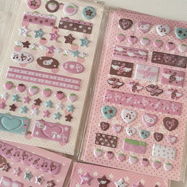 Cute Strawberry Note 3D Bubble Foam Stickers