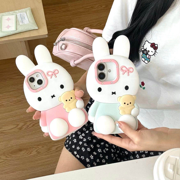 Blue White Pink Miffy Bunny Phone Case - Leokee case