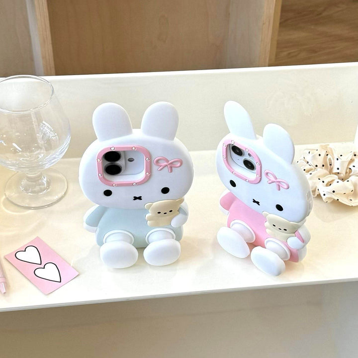 Blue White Pink Miffy Bunny Phone Case - Leokee case