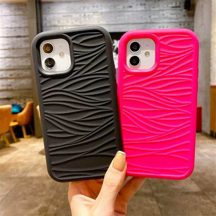 Thickened silicone wave pattern non-slip phone case - Leokee case