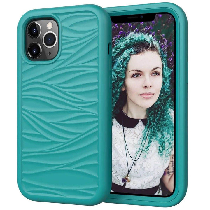 Thickened silicone wave pattern non-slip phone case - Leokee case