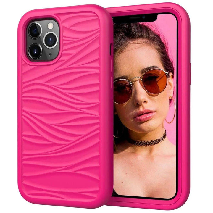 Thickened silicone wave pattern non-slip phone case - Leokee case