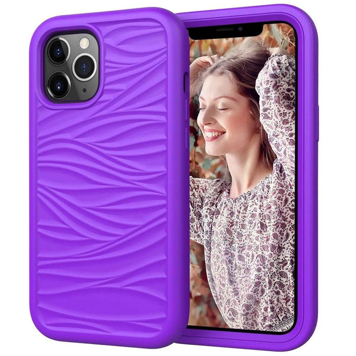 Thickened silicone wave pattern non-slip phone case - Leokee case