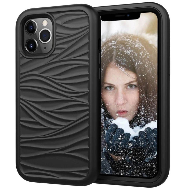 Thickened silicone wave pattern non-slip phone case - Leokee case