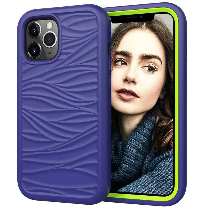 Thickened silicone wave pattern non-slip phone case - Leokee case
