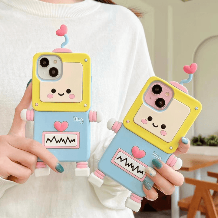 Cute three-dimensional robot phone case - Leokee case