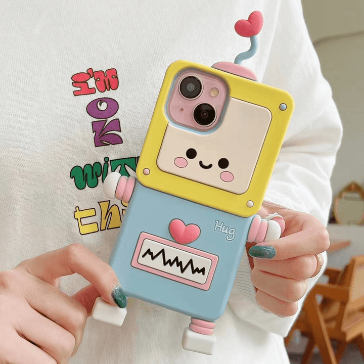 Cute three-dimensional robot phone case - Leokee case