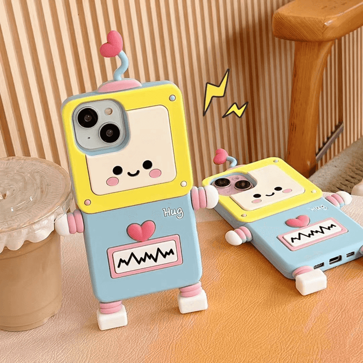Cute three-dimensional robot phone case - Leokee case