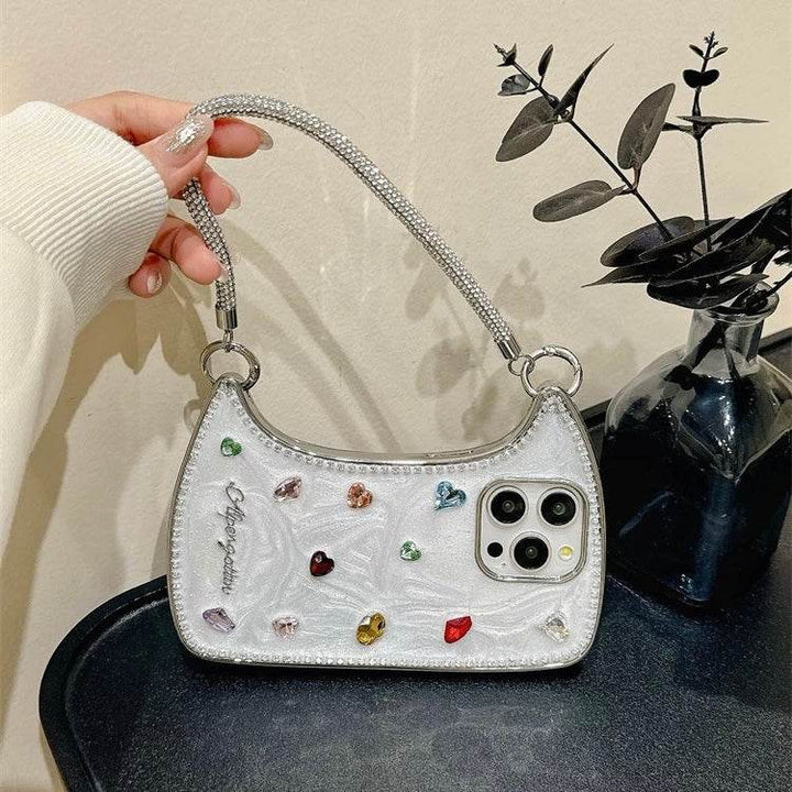 Three-dimensional diamond handbag style cell phone case - Leokee case