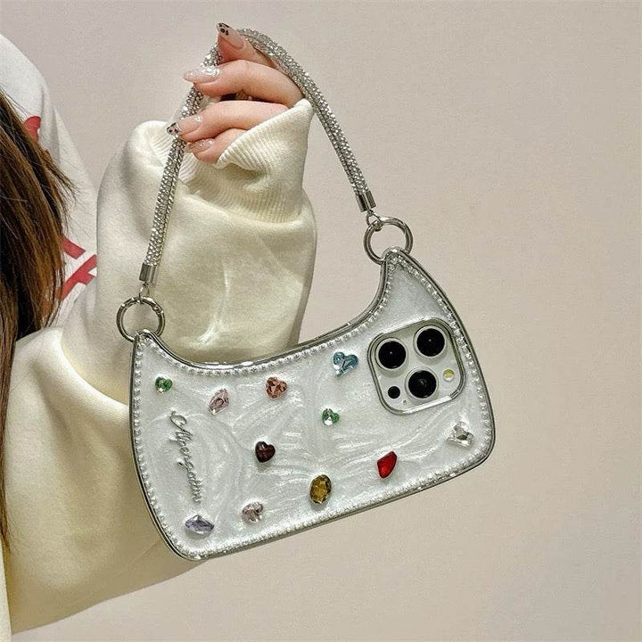 Three-dimensional diamond handbag style cell phone case - Leokee case