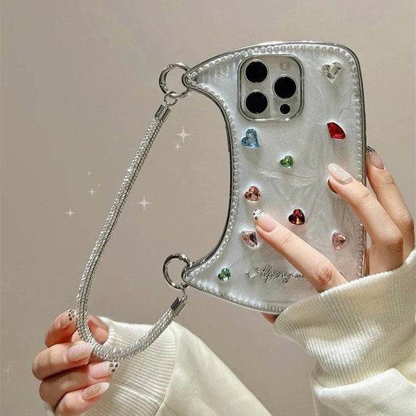 Three-dimensional diamond handbag style cell phone case - Leokee case