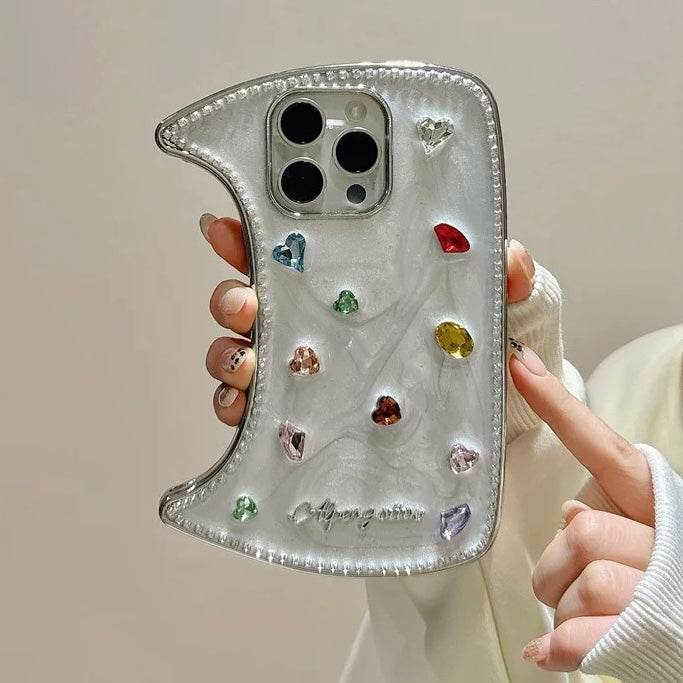 Three-dimensional diamond handbag style cell phone case - Leokee case