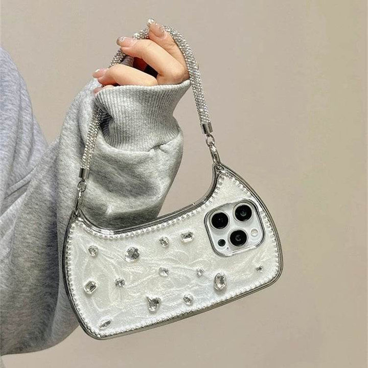 Three-dimensional diamond handbag style cell phone case - Leokee case