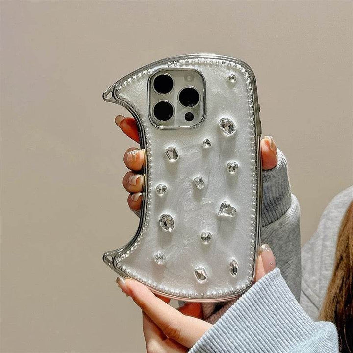 Three-dimensional diamond handbag style cell phone case - Leokee case