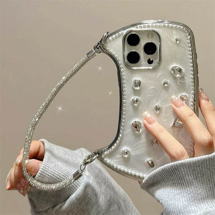 Three-dimensional diamond handbag style cell phone case - Leokee case