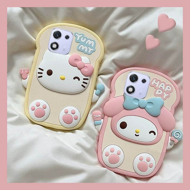 Cartoon kitty all-inclusive cell phone case - Leokee case