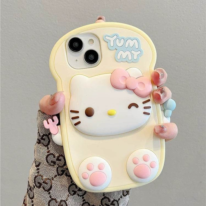Cartoon kitty all-inclusive cell phone case - Leokee case