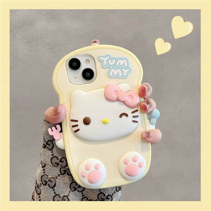 Cartoon kitty all-inclusive cell phone case - Leokee case