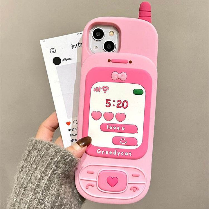 Pink Sliding Makeup Mirror Big Brother Phone Case - Leokee case