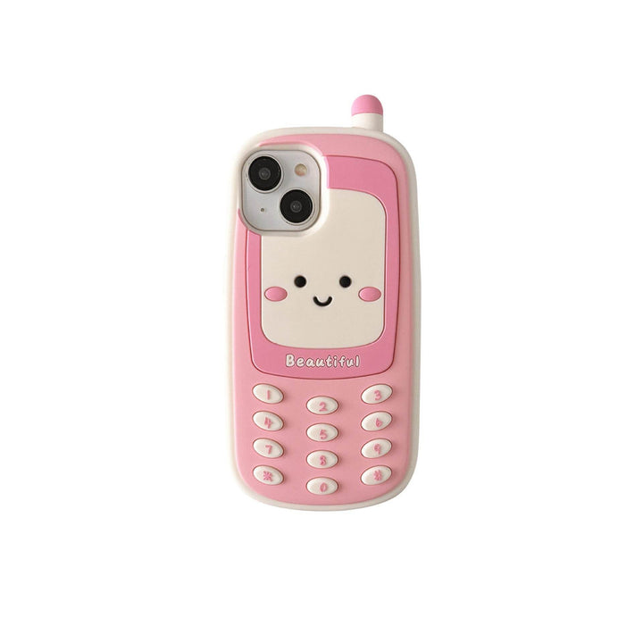 Pink smiley face three-dimensional big brother cell phone case - Leokee case
