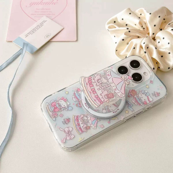 Carousel KT Cat Magnetic Holder Phone Case - Leokee case