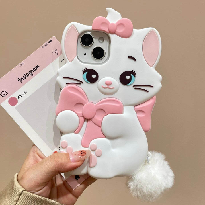 Three-dimensional cartoon Mary cat phone case - Leokee case