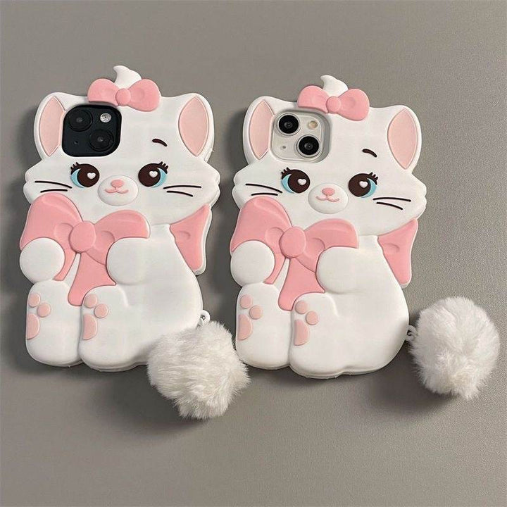 Three-dimensional cartoon Mary cat phone case - Leokee case