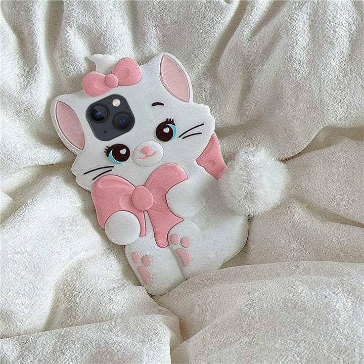 Three-dimensional cartoon Mary cat phone case - Leokee case
