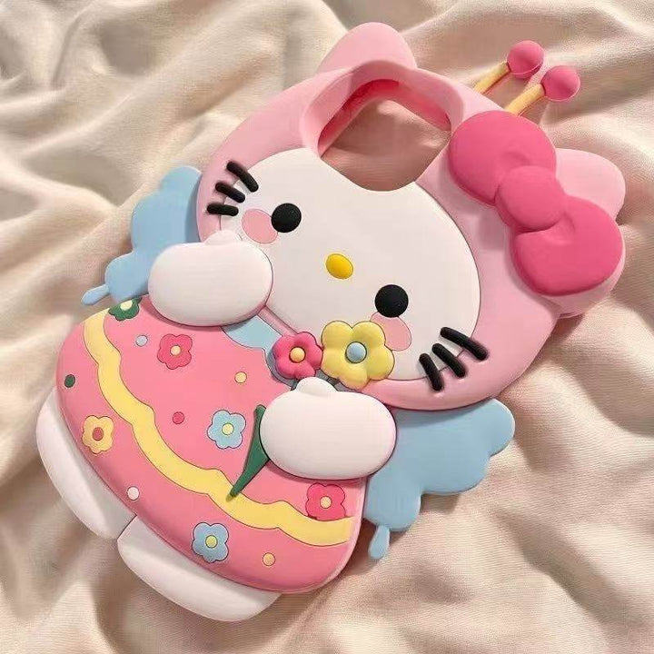 Sweet Flower Hello Kitty 3D Cartoon Phone Case - Leokee case