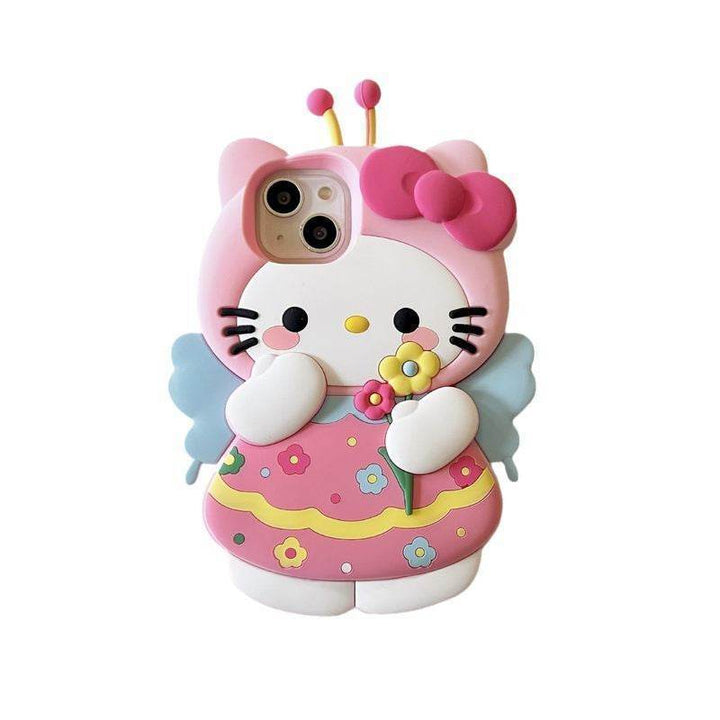 Sweet Flower Hello Kitty 3D Cartoon Phone Case - Leokee case