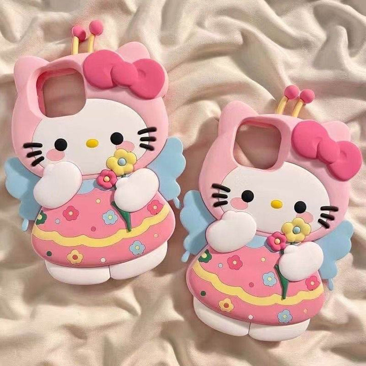 Sweet Flower Hello Kitty 3D Cartoon Phone Case - Leokee case