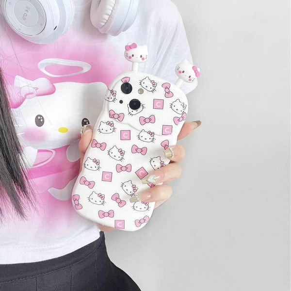 Pink Bow KT Cat Phone Case - Leokee case