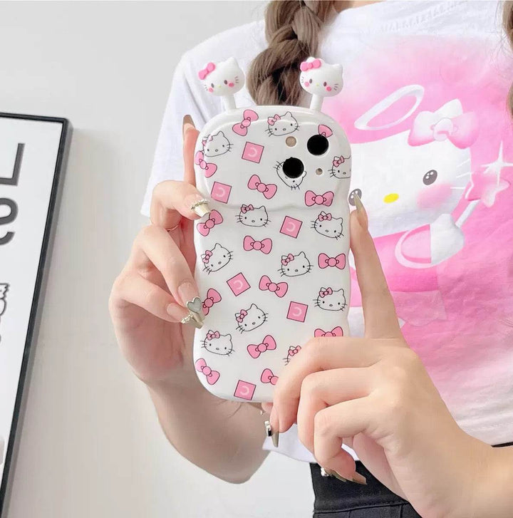 Pink Bow KT Cat Phone Case - Leokee case