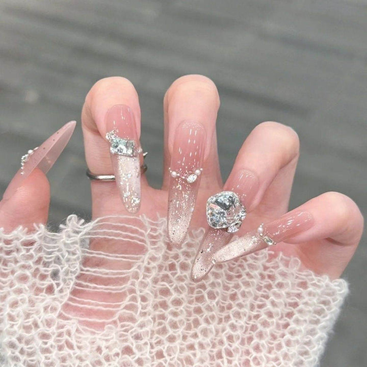 Sweet Ice Berry Burst Glitter Pink Cat Eye Handmade Nail Art - Leokee case