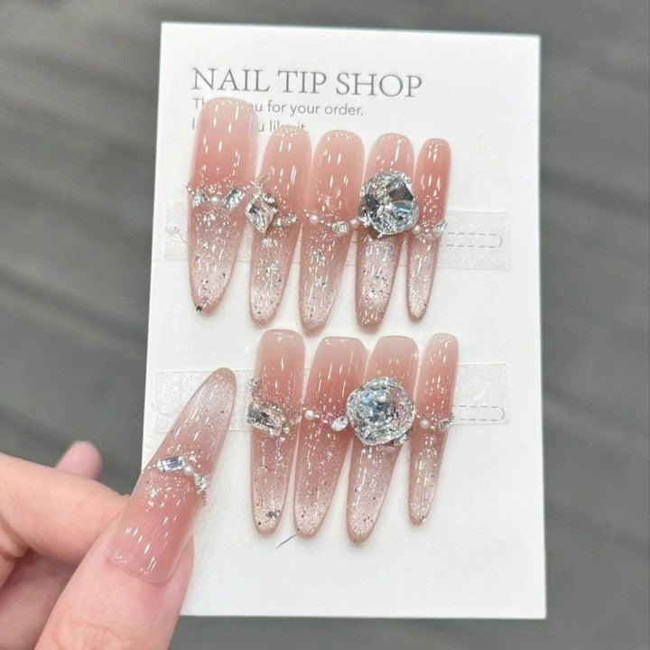 Sweet Ice Berry Burst Glitter Pink Cat Eye Handmade Nail Art - Leokee case