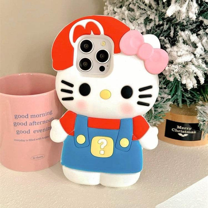 Cartoon three-dimensional Mario kt cat phone case - Leokee case