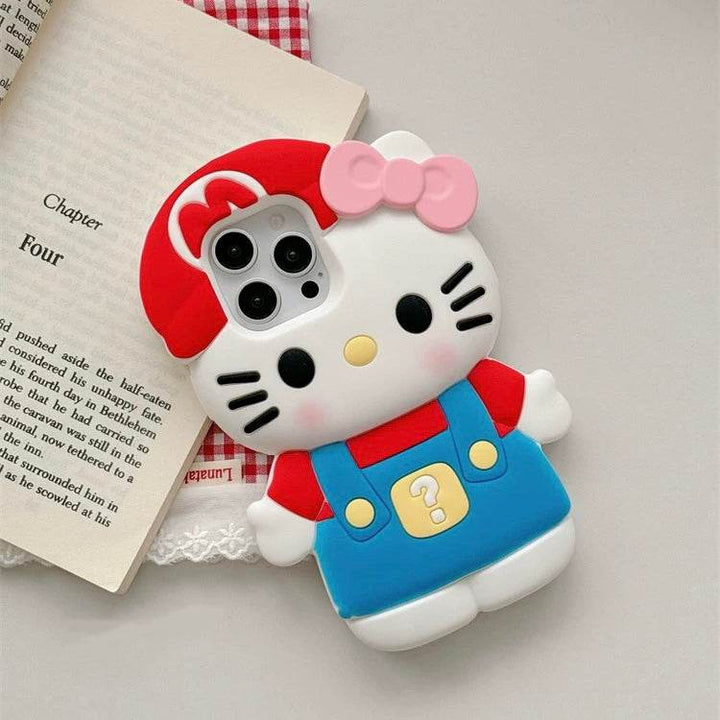 Cartoon three-dimensional Mario kt cat phone case - Leokee case