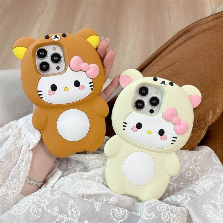 Three-dimensional kt cat easy bear cell phone case - Leokee case