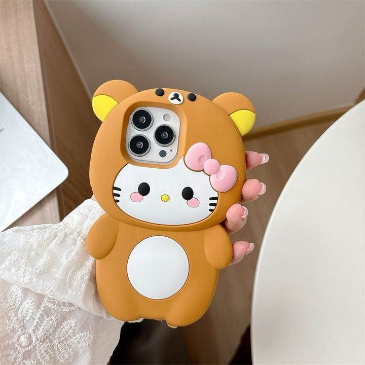 Three-dimensional kt cat easy bear cell phone case - Leokee case