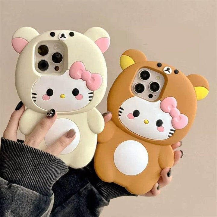 Three-dimensional kt cat easy bear cell phone case - Leokee case