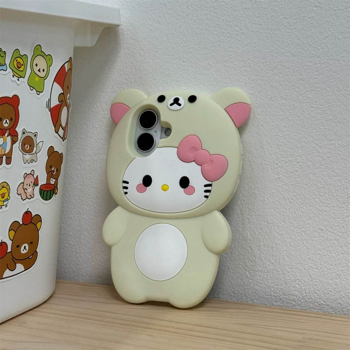 Three-dimensional kt cat easy bear cell phone case - Leokee case