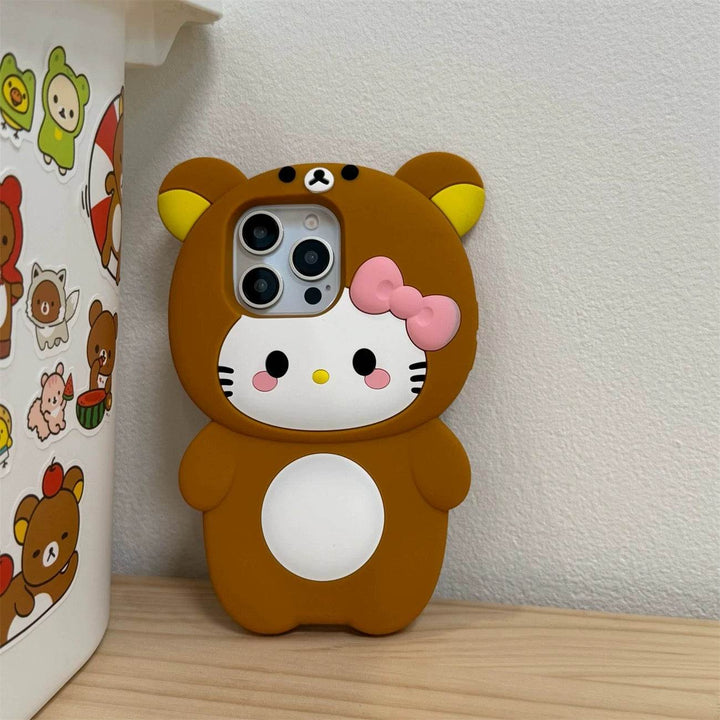 Three-dimensional kt cat easy bear cell phone case - Leokee case
