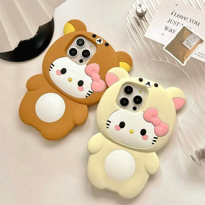 Three-dimensional kt cat easy bear cell phone case - Leokee case