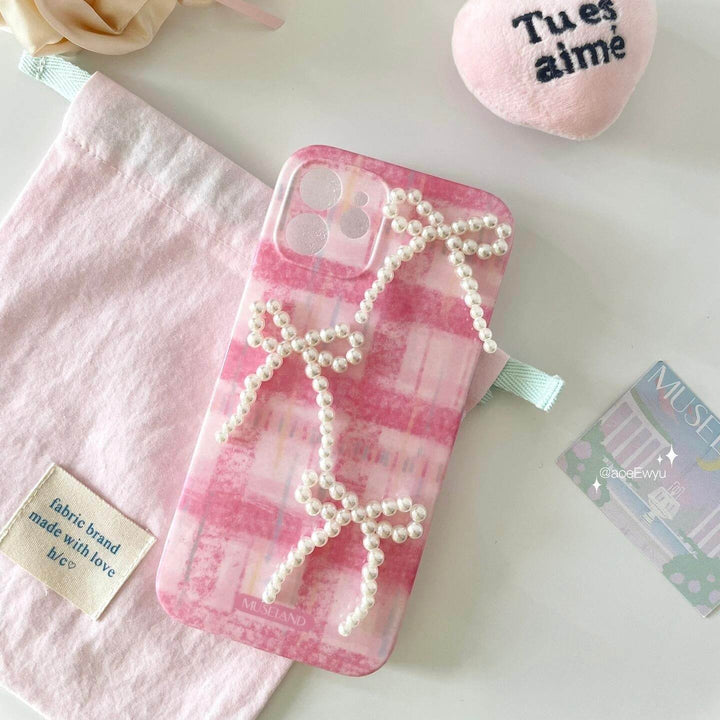 Pearl bow cell phone case - Leokee case