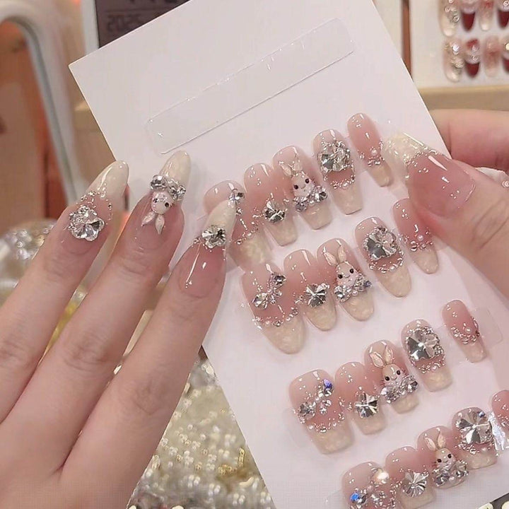 Cream Bunny Gentle Blush Wear Nails - Leokee case