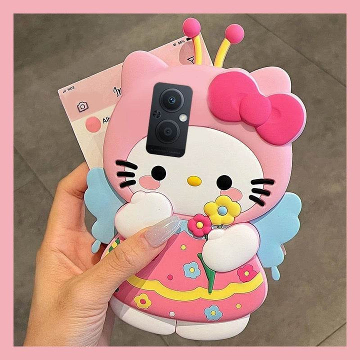 Sweet Flower Hello Kitty 3D Cartoon Phone Case - Leokee case